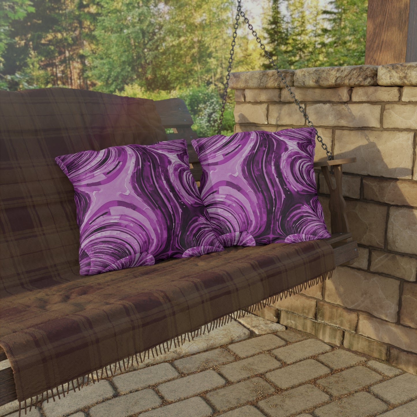 Uzi Spiral Powder Lavender 20" x 20" Outdoor Pillow
