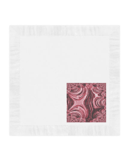 Uzi Spiral Ruby White Coined Napkins, 6.5" x 6.5"