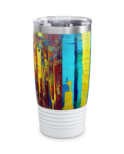 Striped Alpha Ringneck Tumbler, 20oz in white