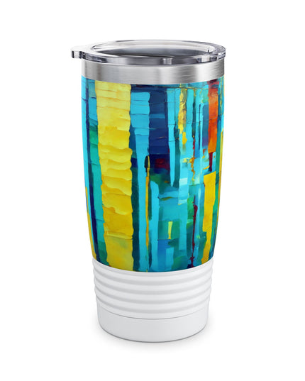 Striped Alpha Ringneck Tumbler, 20oz in white