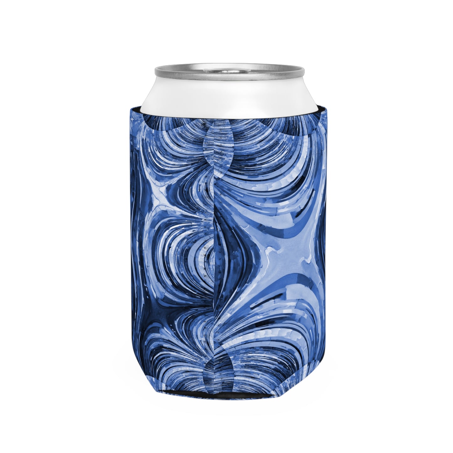Uzi Spiral Deep Blue 12 oz Can Cooler Sleeve