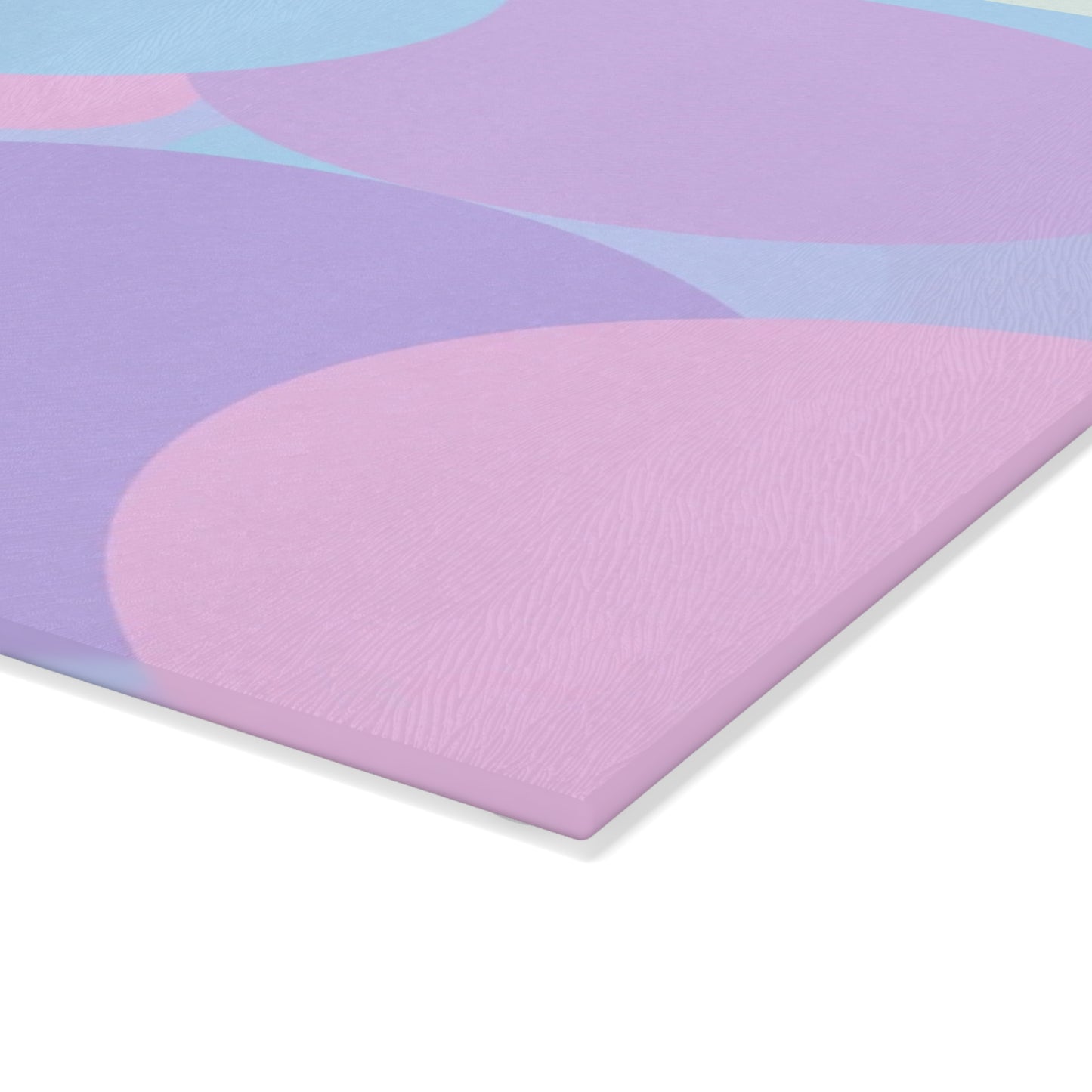 Pastel Purple and Mauve Patches 8" x 11" Glass Cutting Board