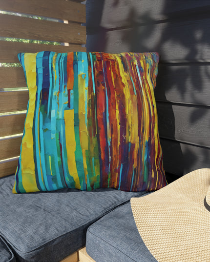 Striped Alpha 20" x 20" Outdoor Pillow