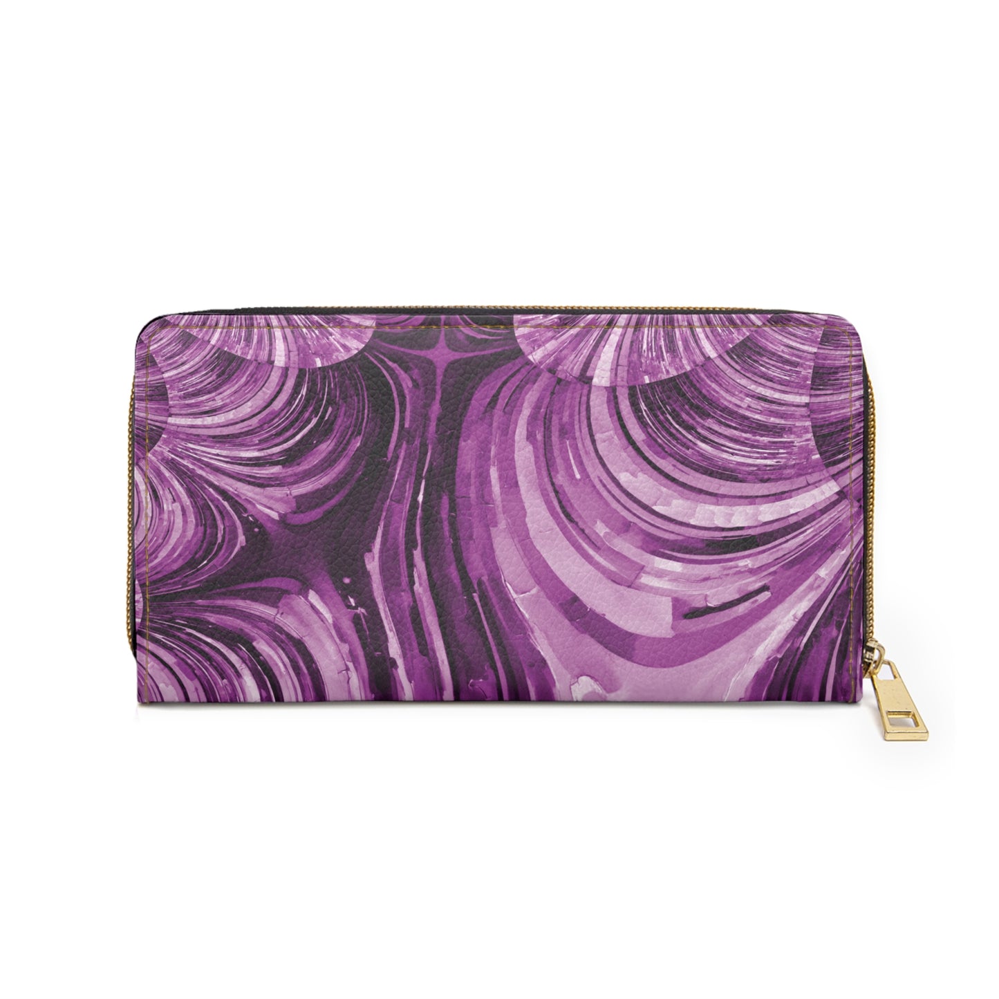 Uzi Spiral Powder Lavender Elegant Abstract Zipper Wallet - Stylish & Functional Accessory for Everyday Use