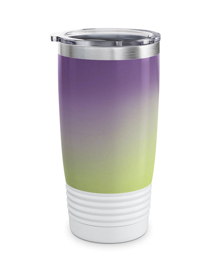 Purple Golden Fade Ringneck Tumbler, 20oz in white