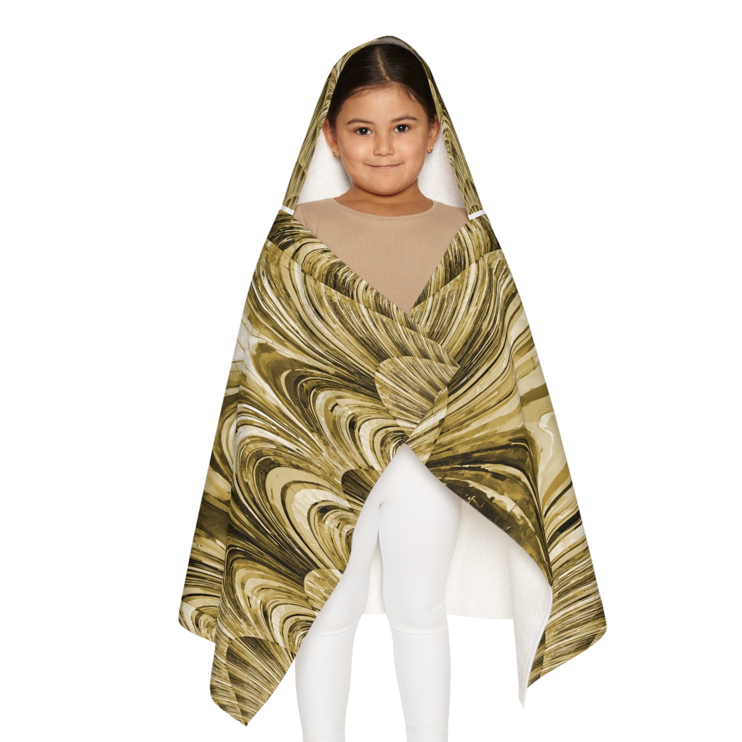 Uzi Spiral Light Brown Youth Hooded Towel, 24" x 48"