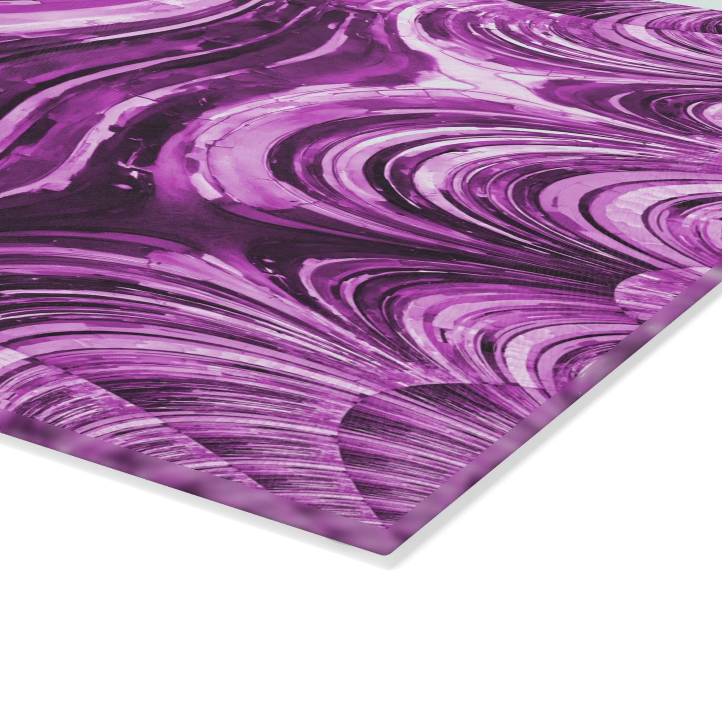 Uzi Spiral Powder Lavender Pastel 8" x 11" Glass Cutting Board