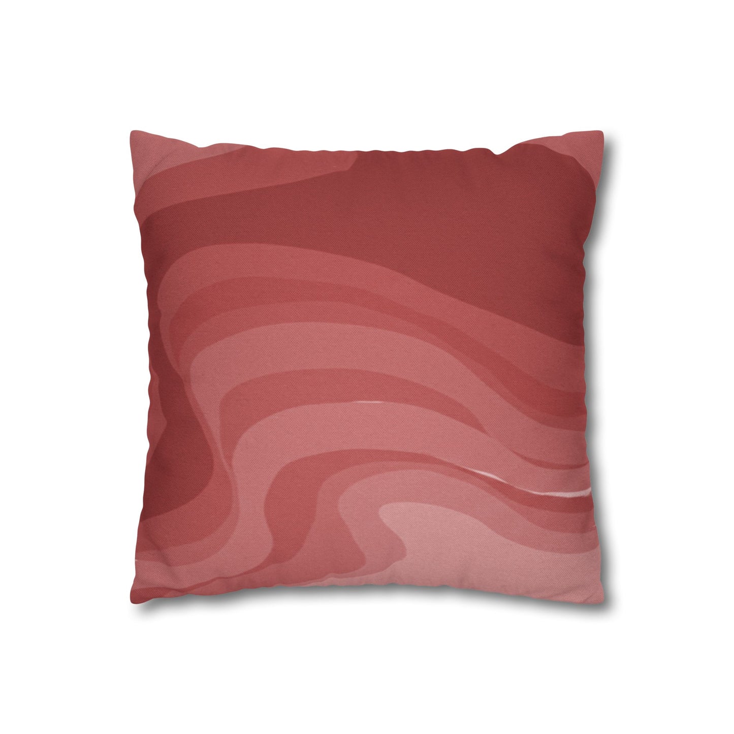 Power Red Wavey Spun Polyester Square Pillowcase, 14" x 14"