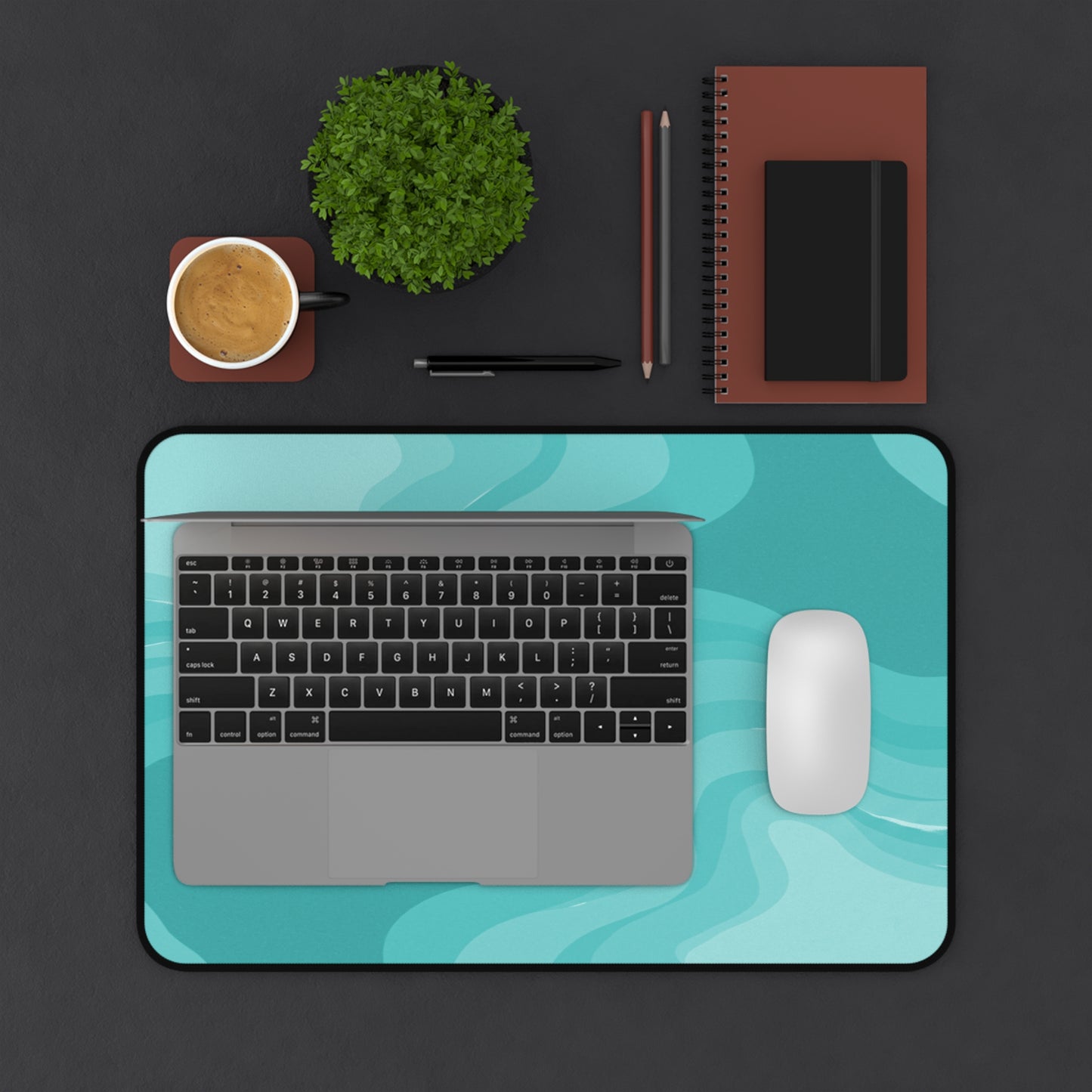 Tif Green Wavey 12" x 18" Desk Mat