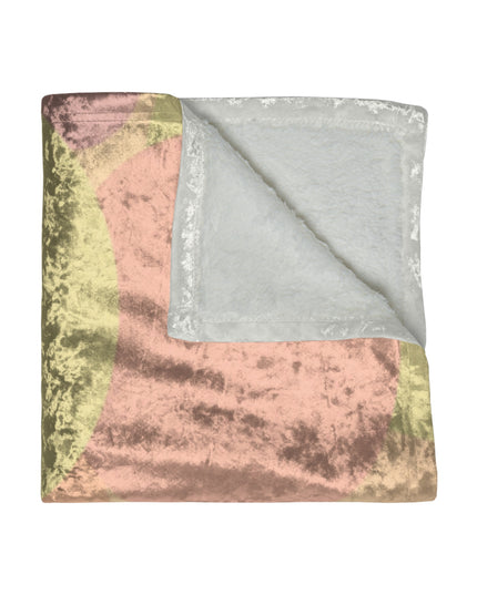 Pastel Hot Peach Patches 50" x 60" Crushed Velvet Blanket