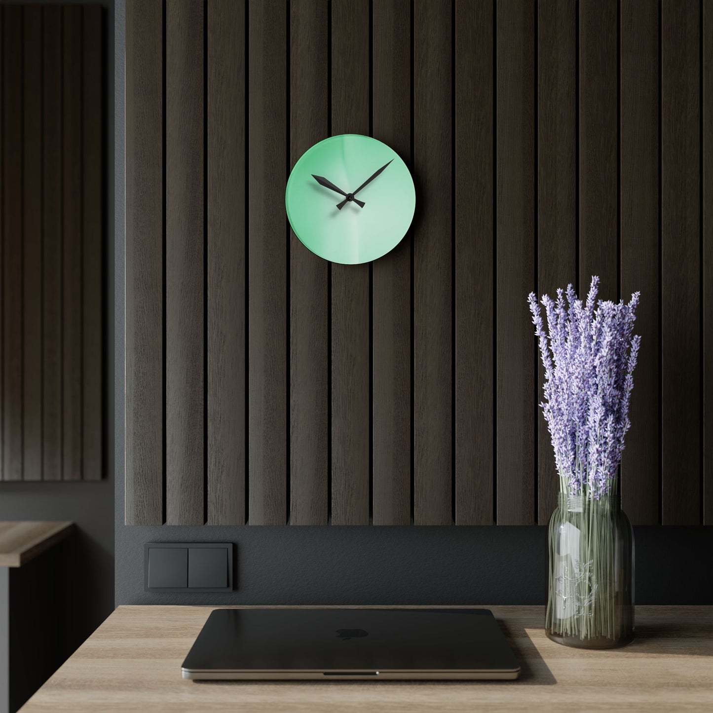 Mint Fade Acrylic Round Wall Clock, 8" x 8"