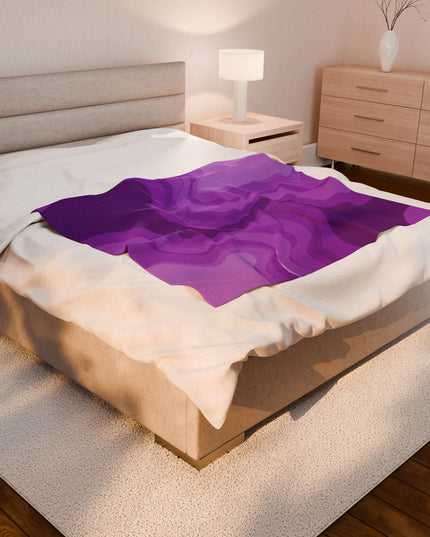 Wavey Purple Wavey Velveteen Plush Blanket, 50" x 60"