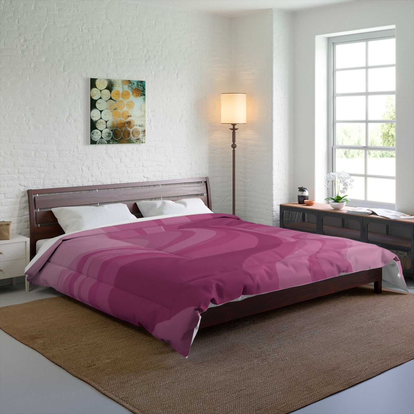 Pinky Mauve Wavey 104" × 88" Comforter