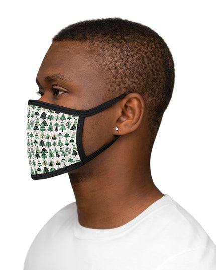 Mini Vintage Green Trees Mixed-Fabric Face Mask