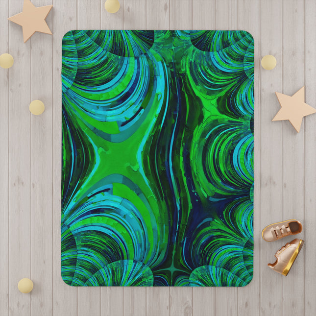 Uzi Spiral Blue Green Toddler Blanket, 30" x 40"