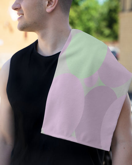 Pastel Lavender Purple and Soft Green Patches Rally Towel, 11" x 18"