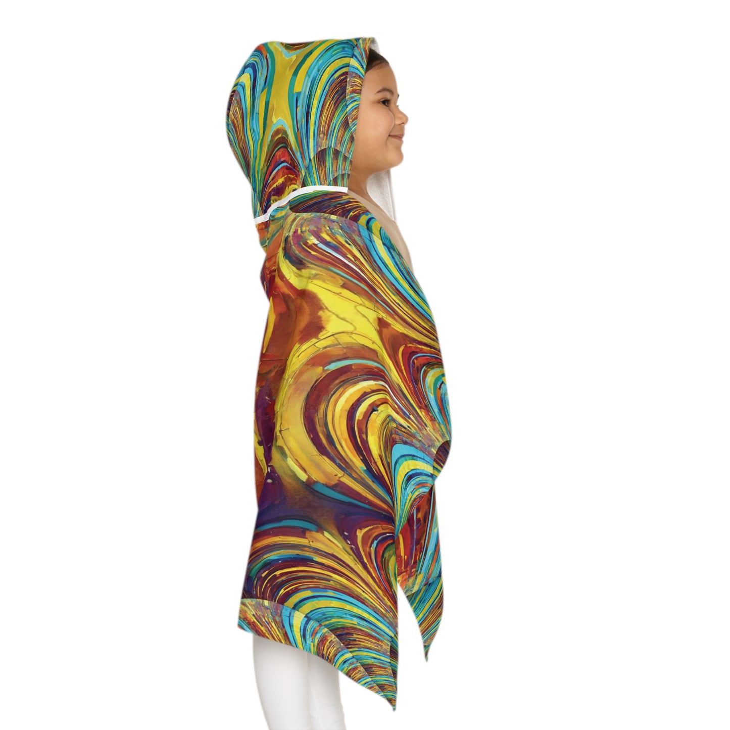 Uzi Spiral Alpha Green Youth Hooded Towel, 24" x 48"