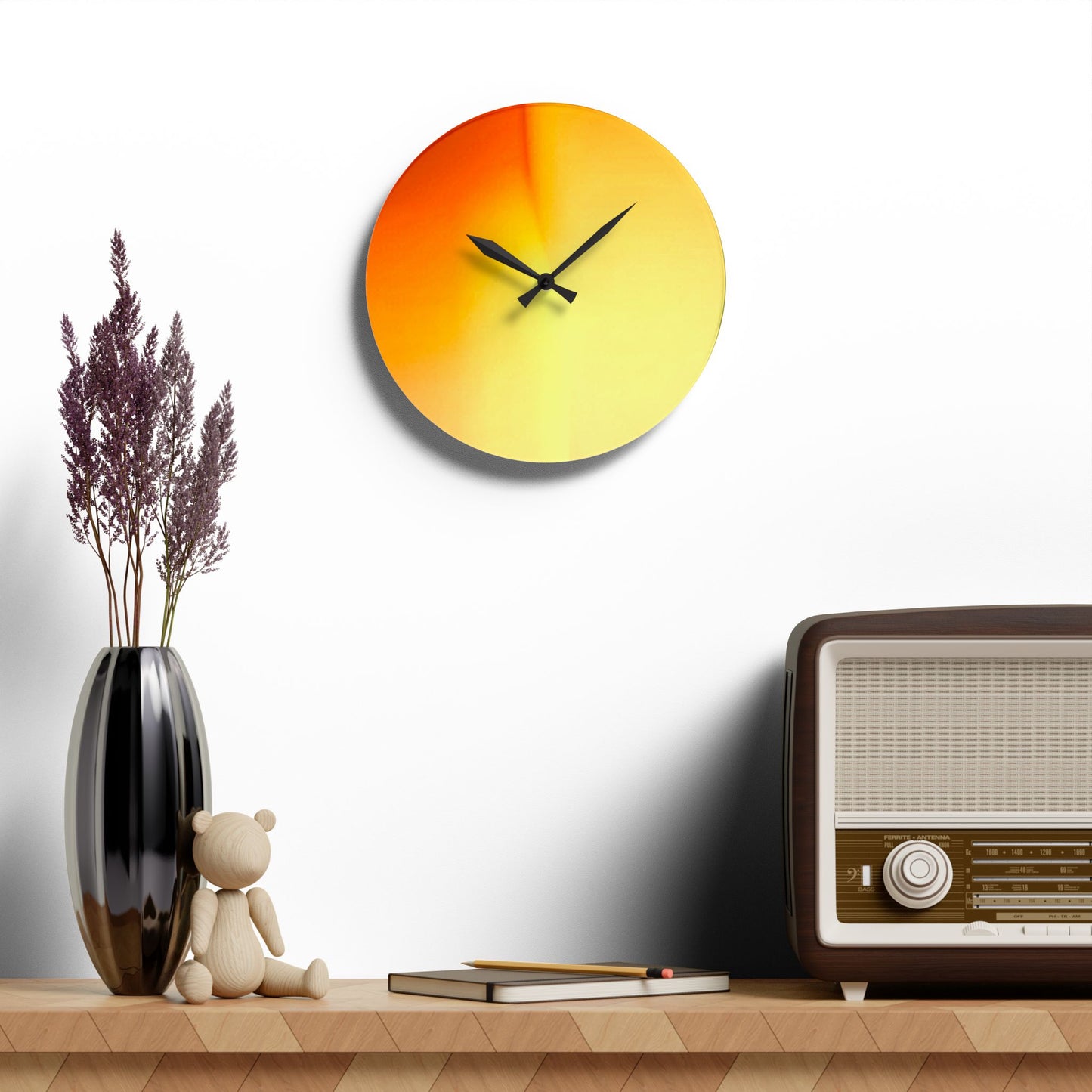 Phoenix Fade Acrylic Wall Clock, Round or Square, 10.75" x 10.75"