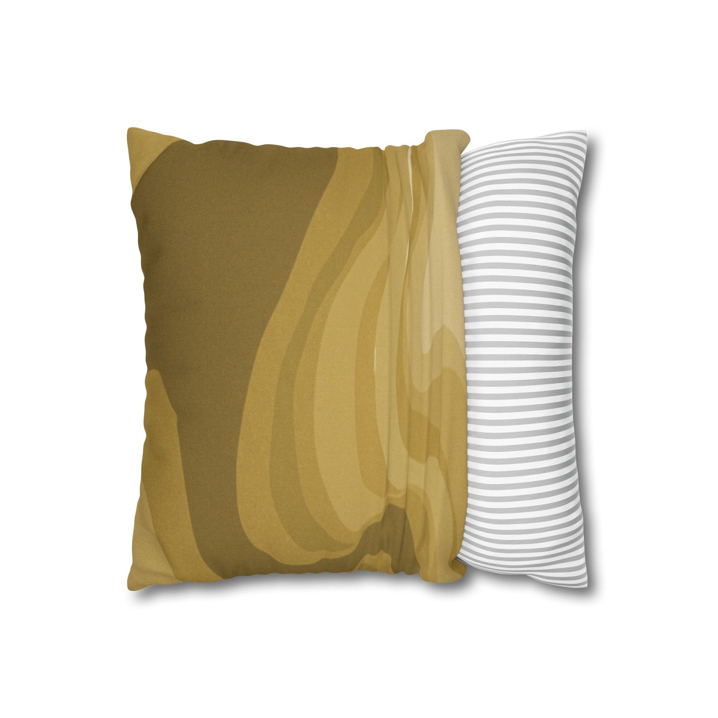 Brown Wavey Spun Polyester Square Pillowcase, 14" x 14"