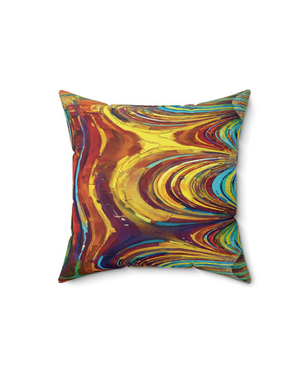 Uzi Spiral Alpha 14" x 14" Faux Suede Square Pillow
