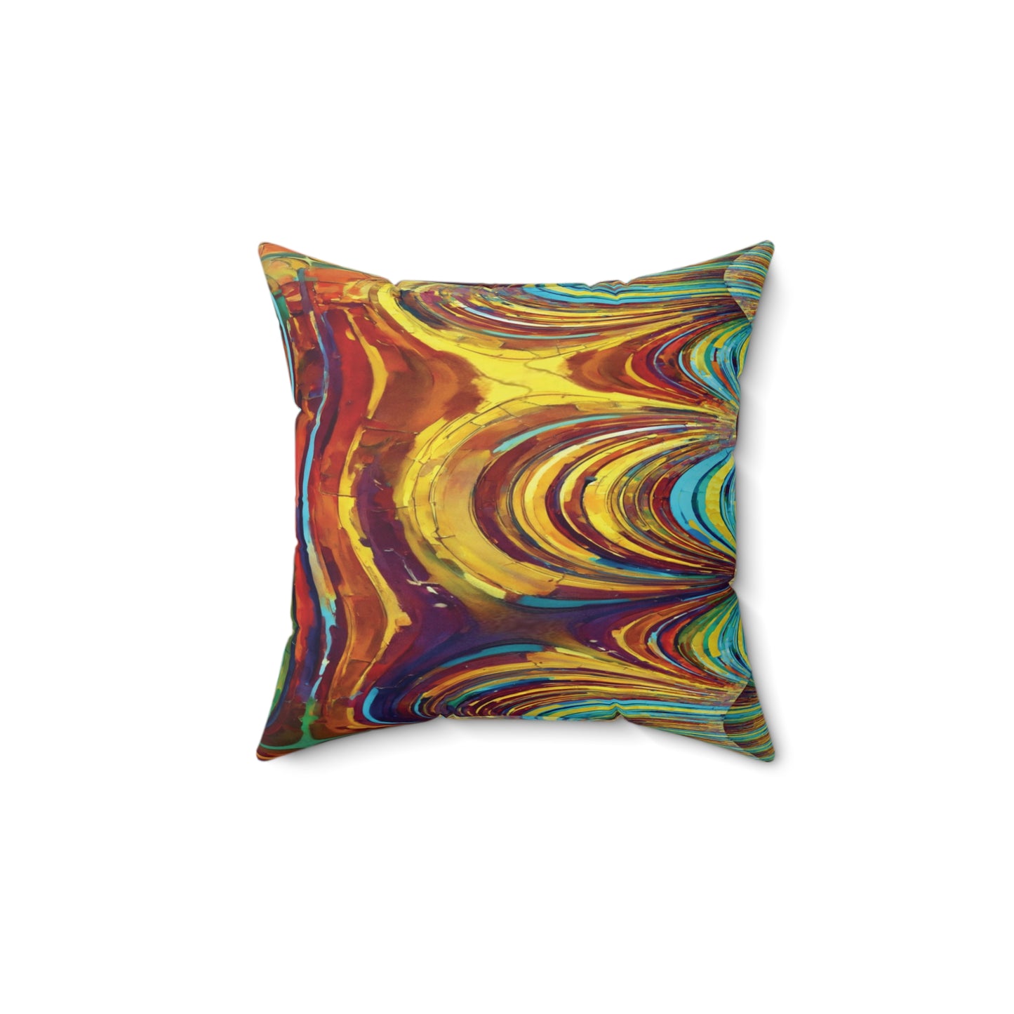 Uzi Spiral Alpha 14" x 14" Faux Suede Square Pillow