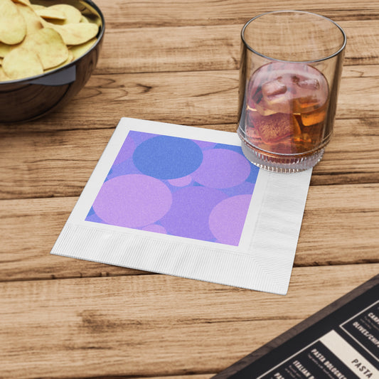 Pastel Purple Family Patches White Coined Napkins, 6.5" x 6.5"