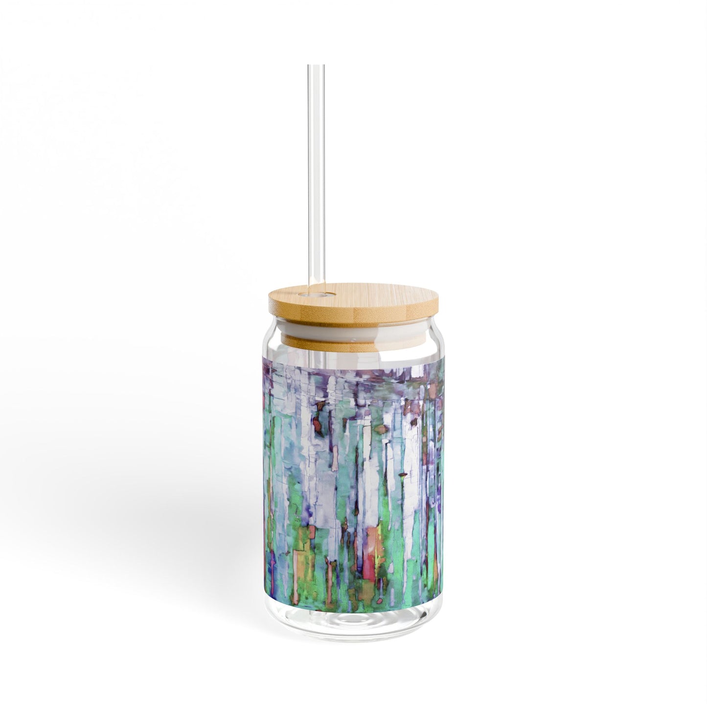 Striped Pastels Sipper Glass, 16oz