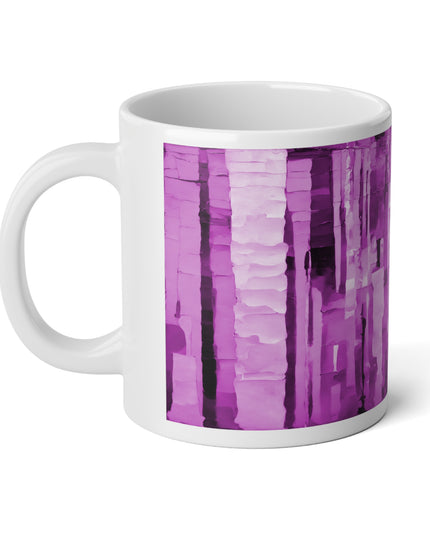 Striped Powder Lavender 20 oz White Glossy Jumbo Mug