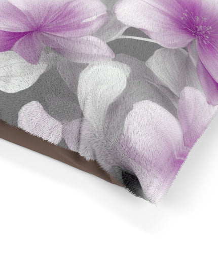 Purple Blossom Floral Bunch Pet Bed, 40" × 30"