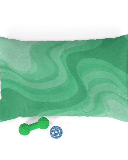 Mint Green Wavey 28" × 18" Pet Bed
