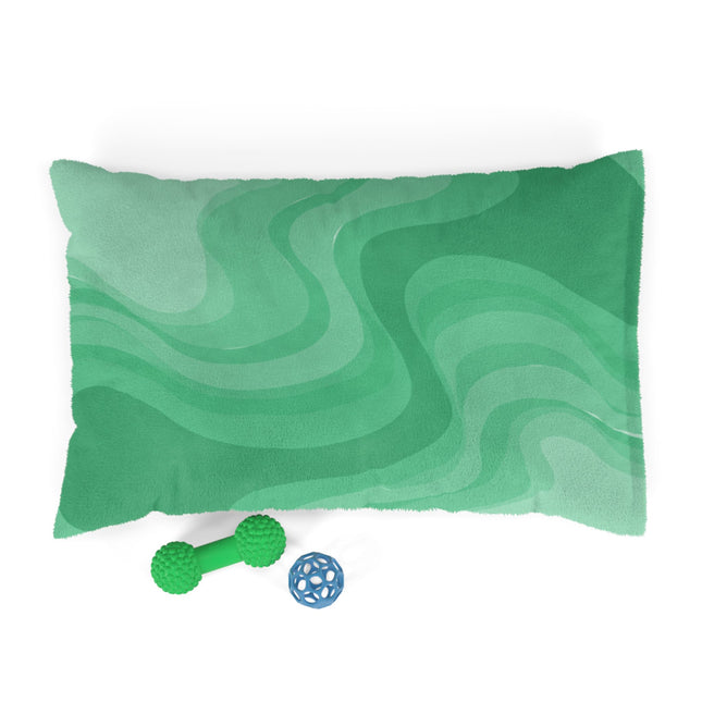 Mint Green Wavey 28" × 18" Pet Bed