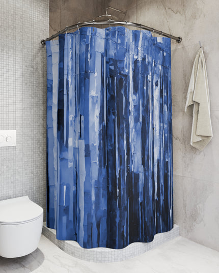 Striped Deep Blue Shower Curtains, 71" x 74"