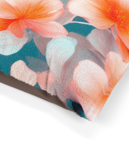 Orange Blossom Floral Bunch Pet Bed, 40" × 30"