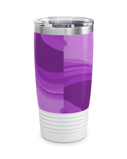 Wavey Purple Wavey Ringneck Tumbler, 20oz in white