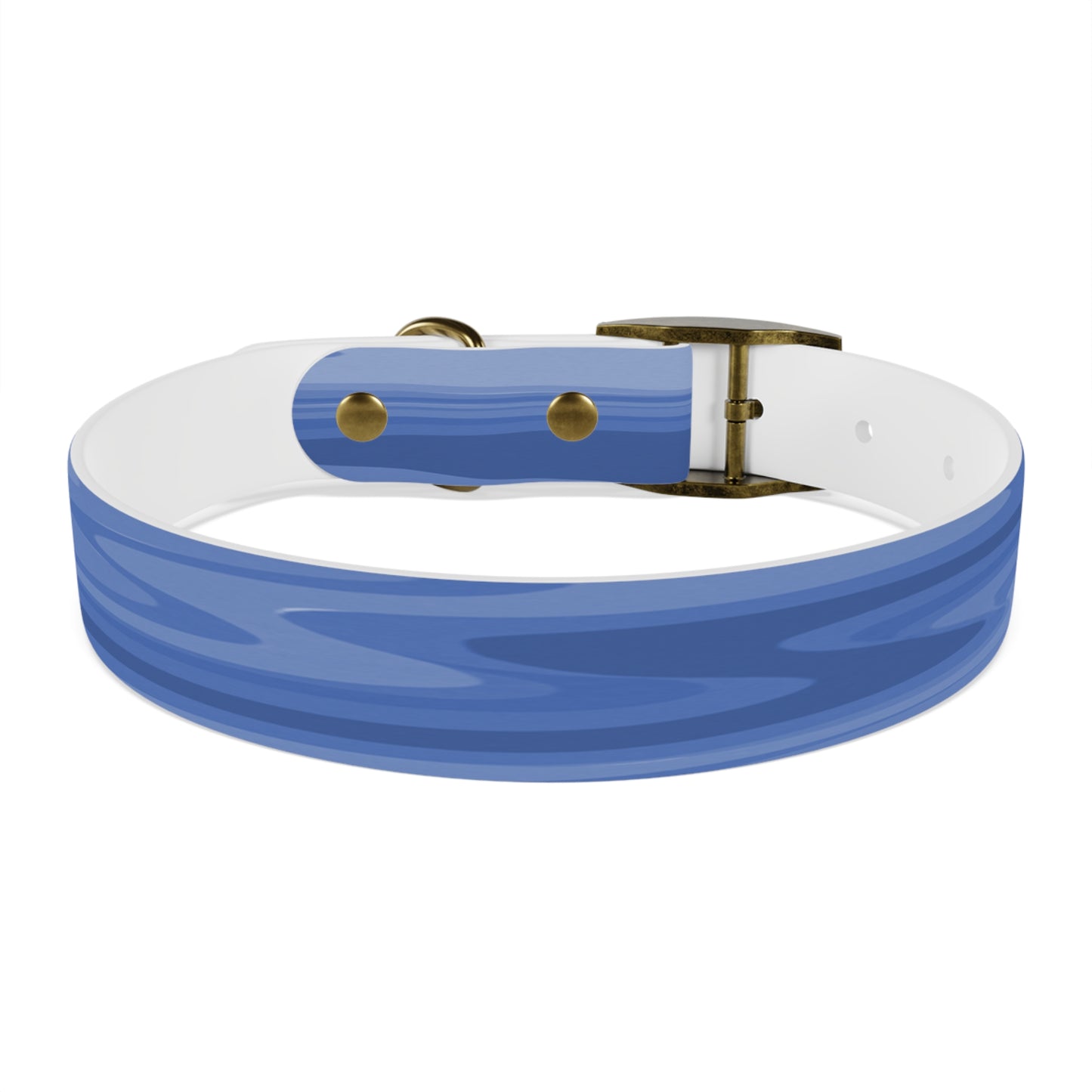 Deep Blue Wavey Medium Dog Collar