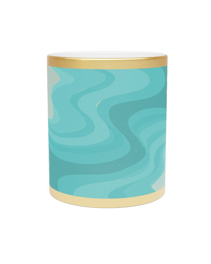 Tif Green Wavey 11 oz Metallic Mug (Silver\Gold)