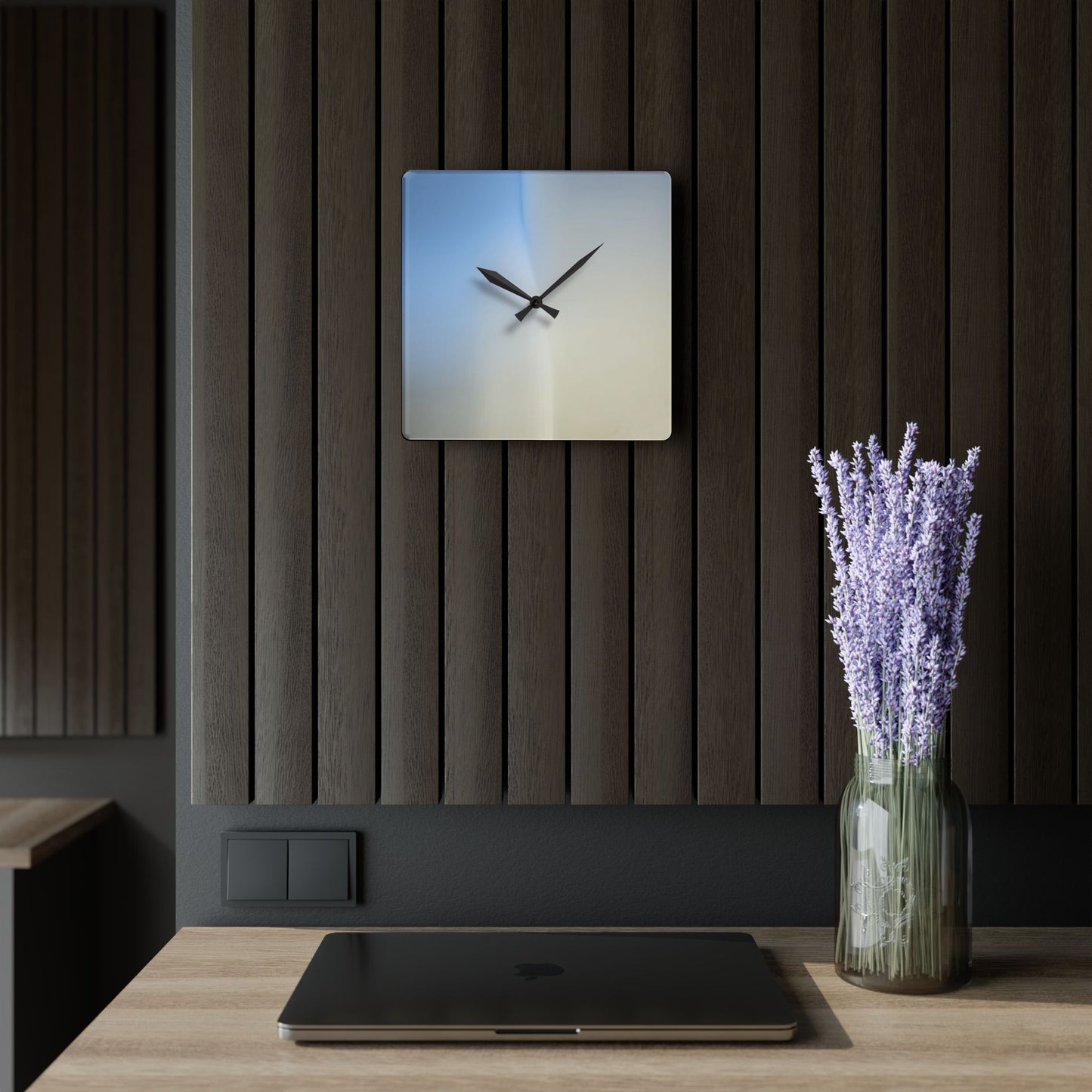 Cobalt Fade Acrylic Wall Clock, Round or Square, 10.75" x 10.75"
