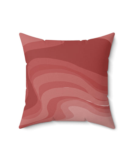 Power Red Wavey 16" x 16" Faux Suede Square Pillow