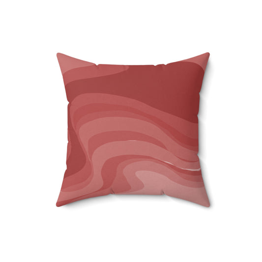 Power Red Wavey 16" x 16" Faux Suede Square Pillow