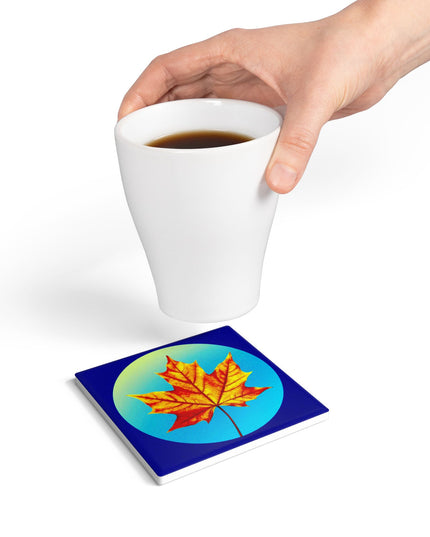 Alpha Maple Leaf 4" x 4" Square Ceramic Coaster