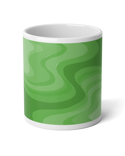 Meanie Greenie Wavey 20 oz White Glossy Jumbo Mug