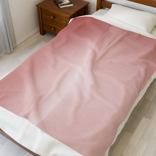 Rose Red Fade Velveteen Plush Blanket, 50" x 60"