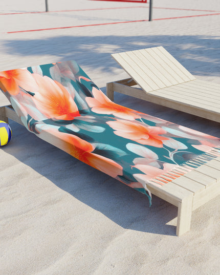 Orange Blossom Floral Bunch 38" × 81" Boho Beach Cloth