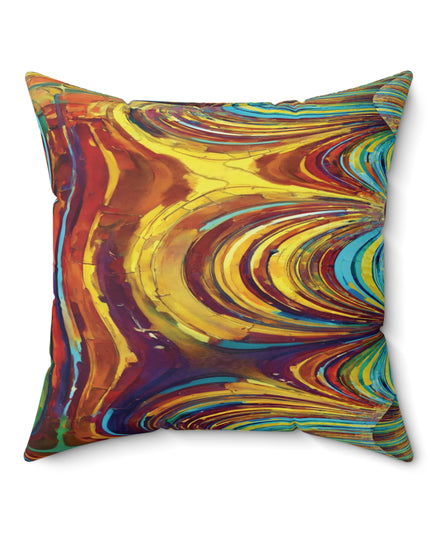 Uzi Spiral Alpha Faux Suede Square Pillow, 20" x 20"