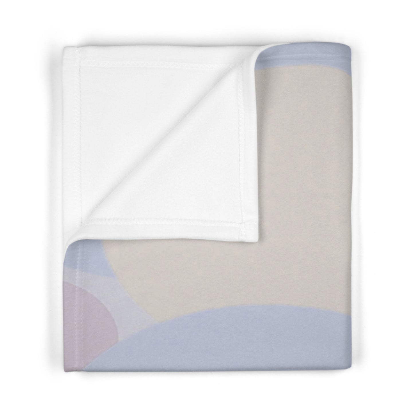 Pastel Soft Blue and Soft White Patches Soft Fleece Baby Blanket, 30" x 40"