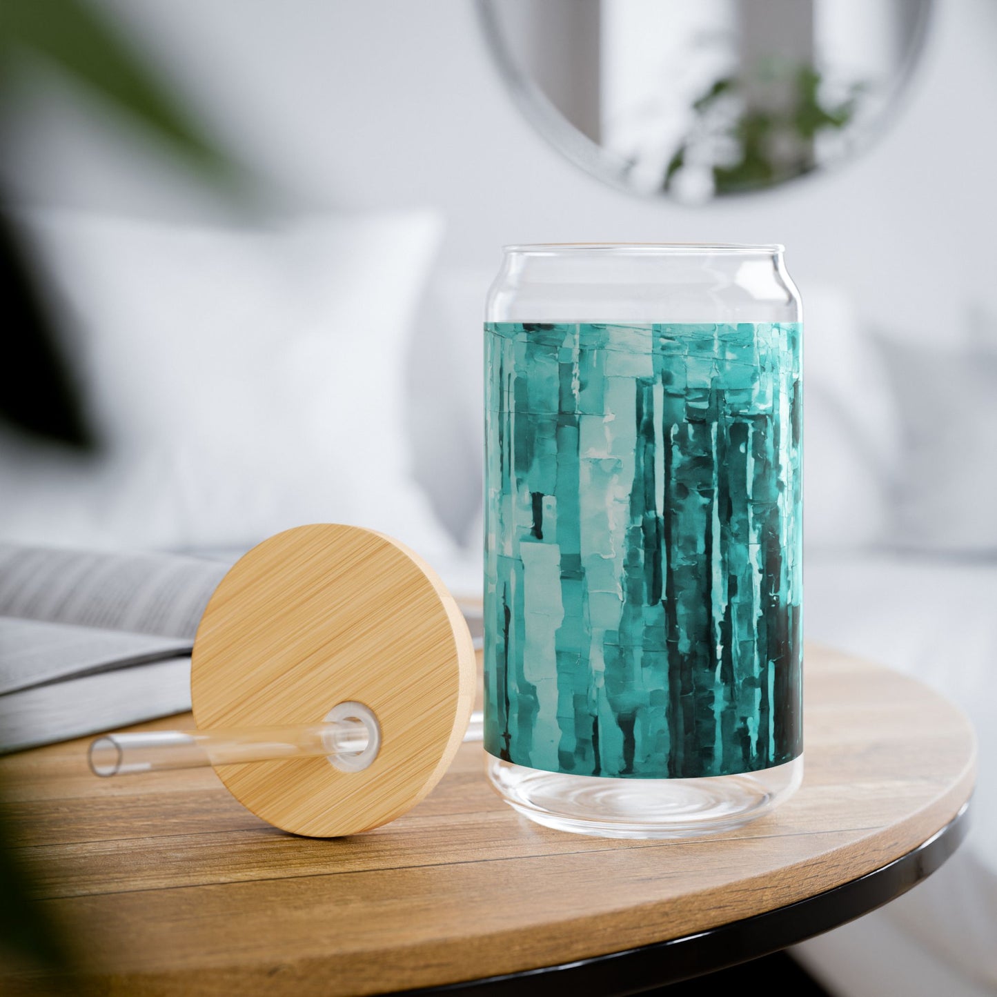 Striped Tif Sipper Glass, 16oz