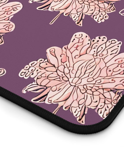Pink Floral Butterflies 12" x 22" Desk Mat