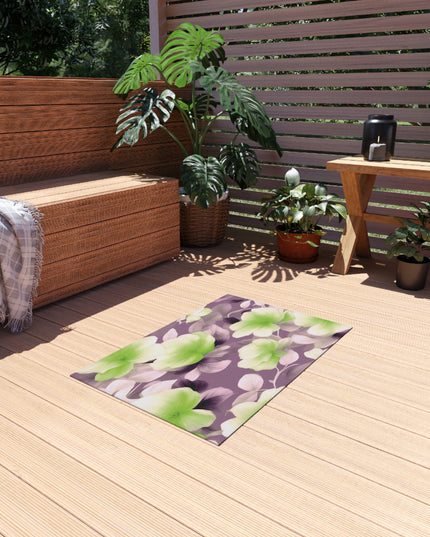 Lime Lavender Floral Bunch Outdoor Rug, 24" x 36"