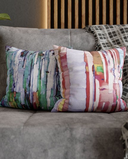 Striped Pastels Spun Polyester Square Pillowcase, 14" x 14"