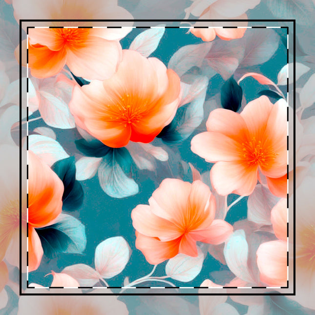 Orange Blossom Floral Bunch Cotton Twill Napkin, 10" x 10"